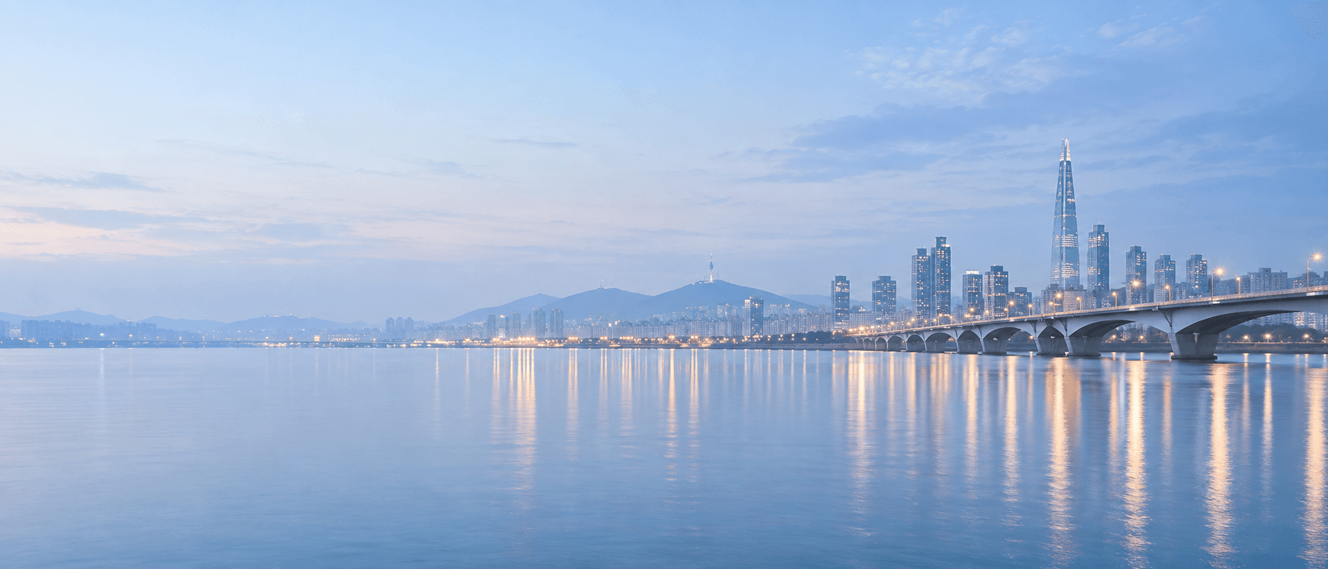 Han River and bridge in Seoul