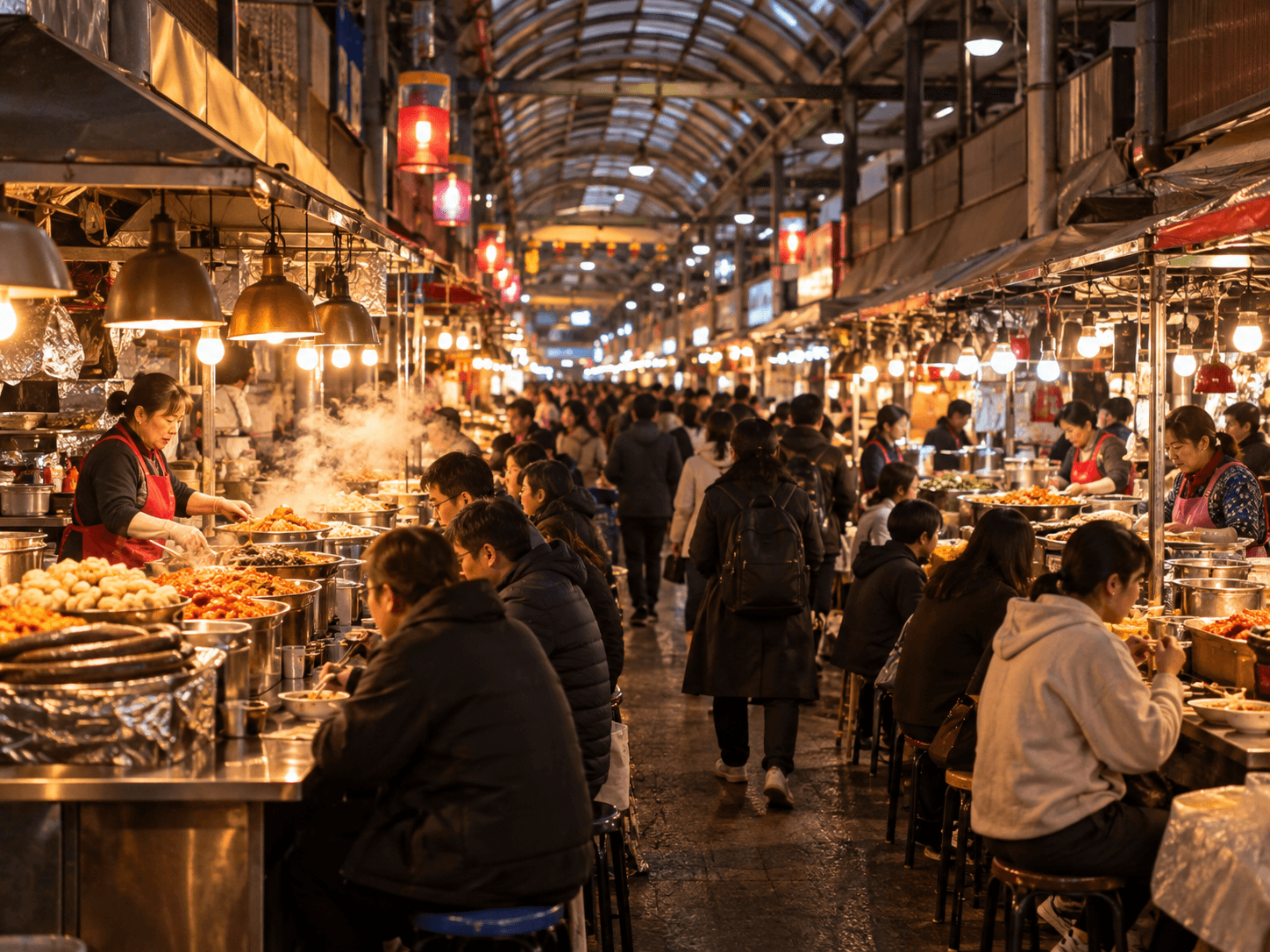 Korean market food alley