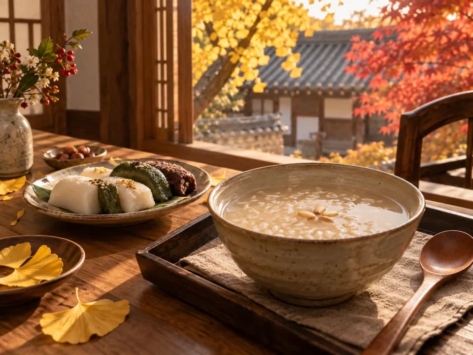 Autumn: with traditional food